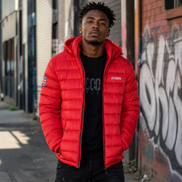 Alternative view of Billy Red Puffer Jacket – Men’s Lightweight Winter Jacket