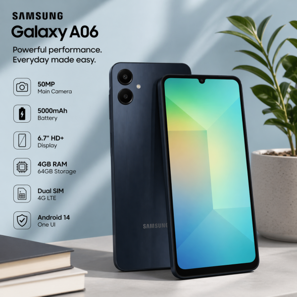 Alternative view of Samsung Galaxy A06 64GB (4GB RAM) Dual SIM Smartphone – 50MP Camera | 5000mAh Battery | Android 14