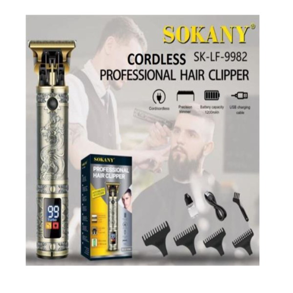 Alternative view of Sokany Professional Cordless Hair Trimmer Rechargeable – Gold Dragon Barber Clipper with LED Display