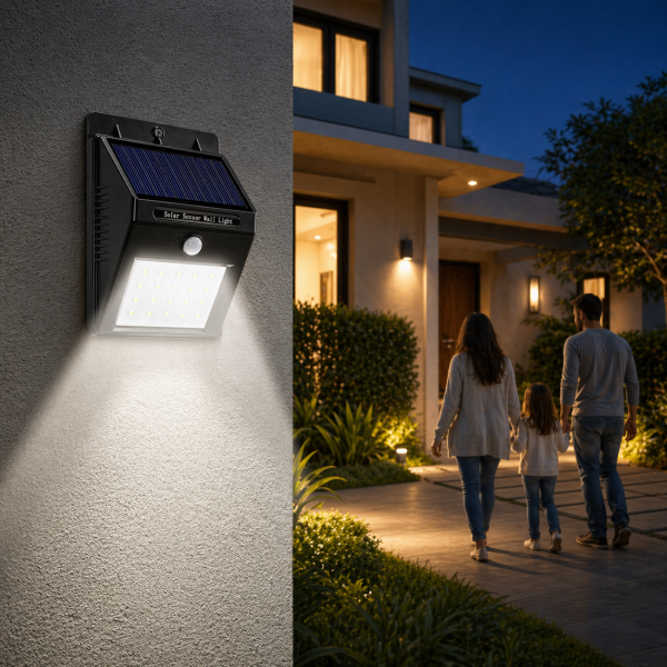 Alternative view of Solarix 20 LED Solar Motion Sensor Light – Outdoor Security Wall Light (No Wiring, Auto Night Sensor)