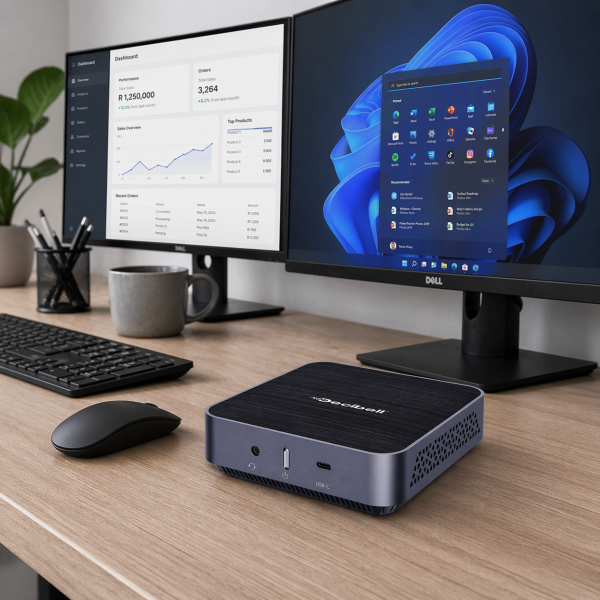 Alternative view of Decibell AM02 Ryzen 7 Mini Desktop PC – 8GB RAM, 512GB SSD, Windows 11 Pro | Compact Office & Business PC