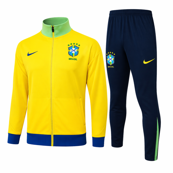 Brazil 2025/26 Yellow Full-Zip Tracksuit Set (PRE-ORDER – Limited Drop)