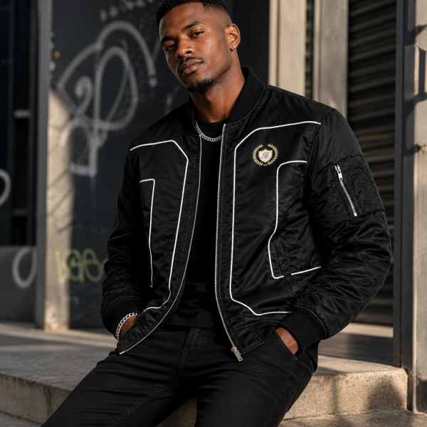 Alternative view of The Ivo Oversized Bomber Jacket – Black