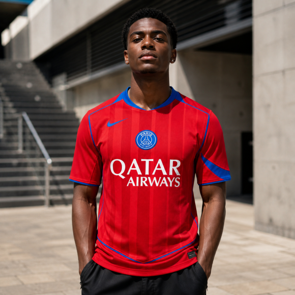 Alternative view of PRE-ORDER Paris 2025/26 Third Jersey – Red Football Shirt
