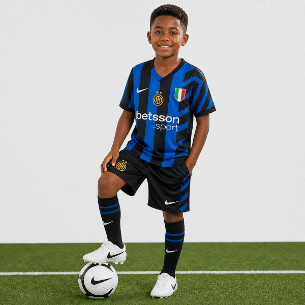 Alternative view of Inter Milan Kids 2024/25 Home Jersey Kit – Pre-Order