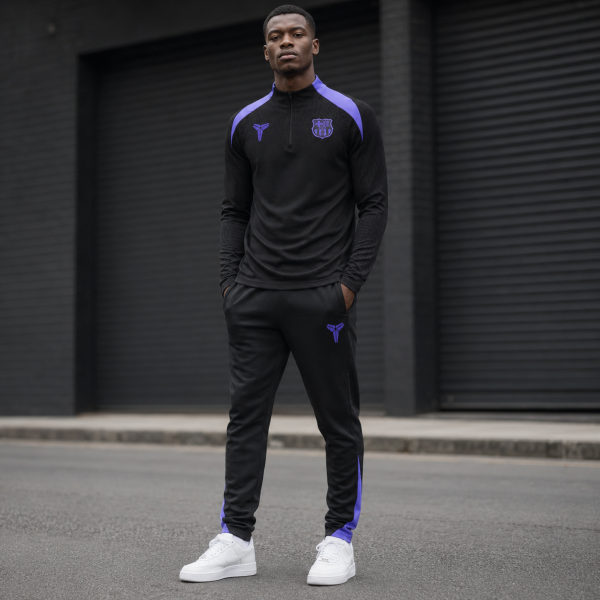 Alternative view of Barcelona 2025/26 Black Mamba Half-Zip Tracksuit Set – PRE-ORDER