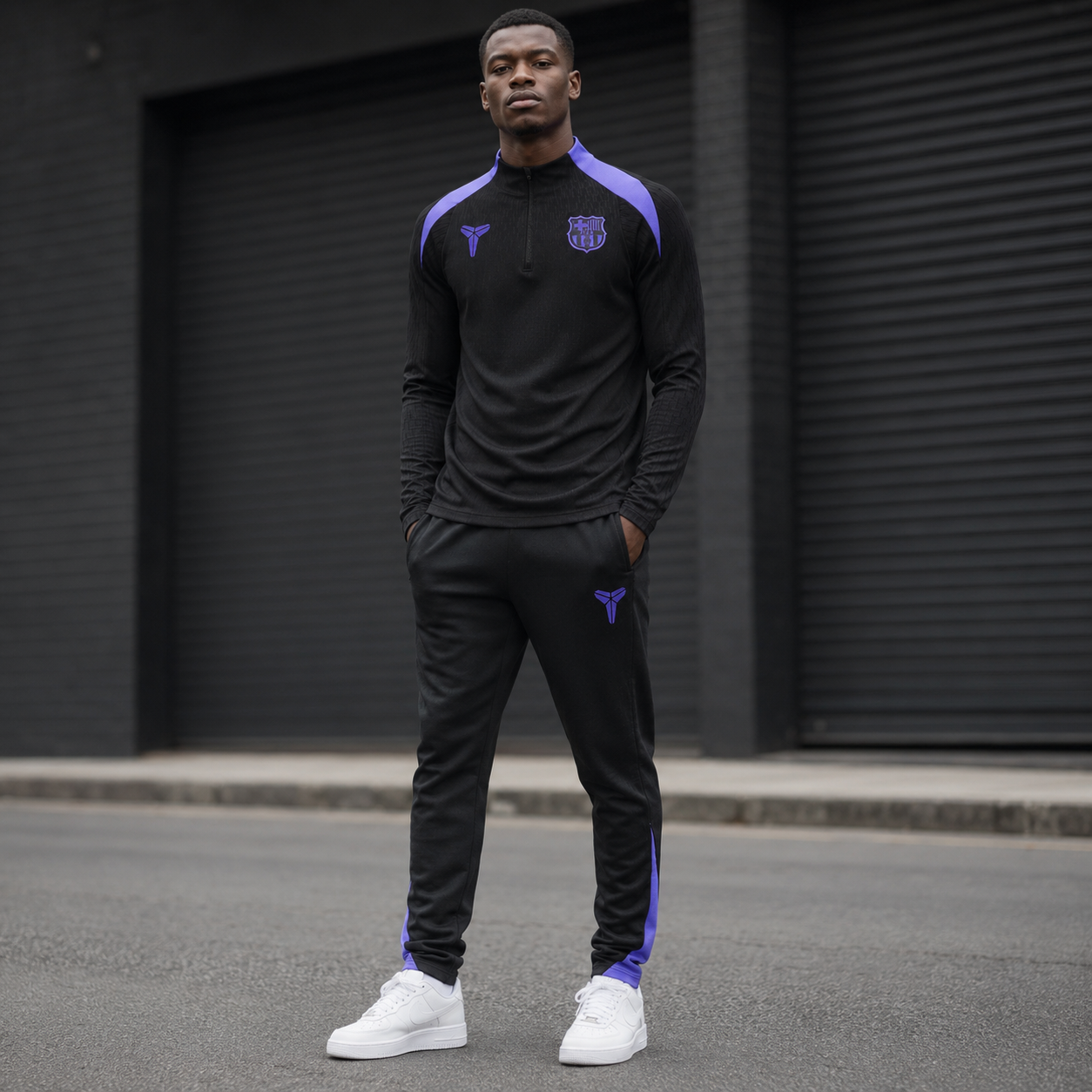 Barcelona 2025/26 Black Mamba Half-Zip Tracksuit Set – PRE-ORDER - Image 2