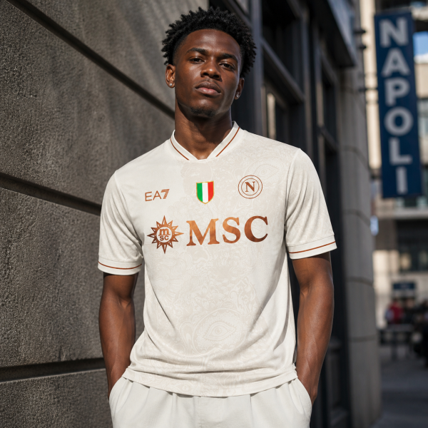 Alternative view of PRE-ORDER Napoli 2025/26 Away Jersey – White Football Shirt