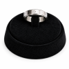 Borelli Silver Stainless Steel CZ Stone Screw Detail Ring