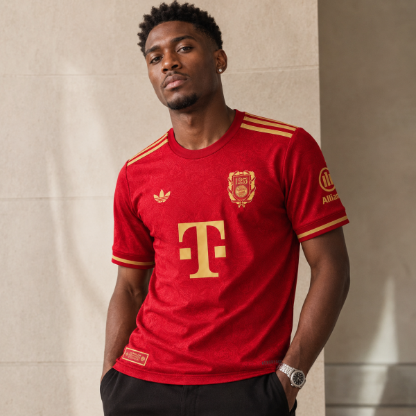 Alternative view of Bayern Munich 2025 125th Anniversary Jersey – Red/Gold Fan Edition – PRE-ORDER