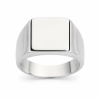 Borelli Silver Stainless Steel Polished Signet Ring