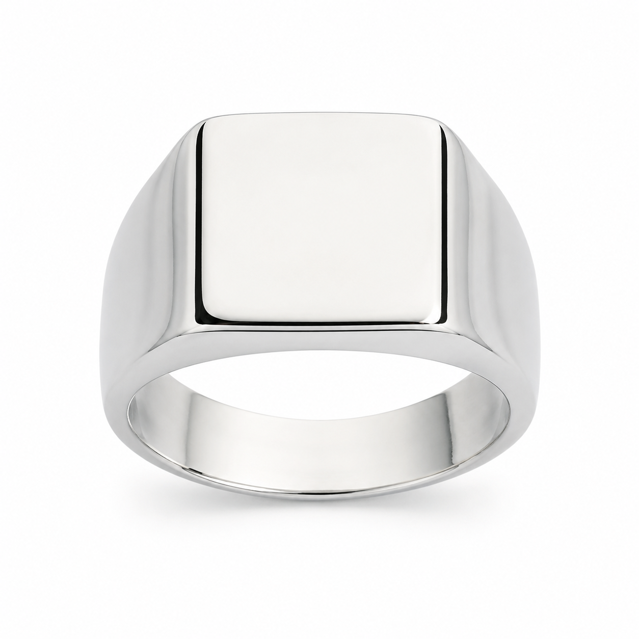 Borelli Silver Stainless Steel Polished Signet Ring