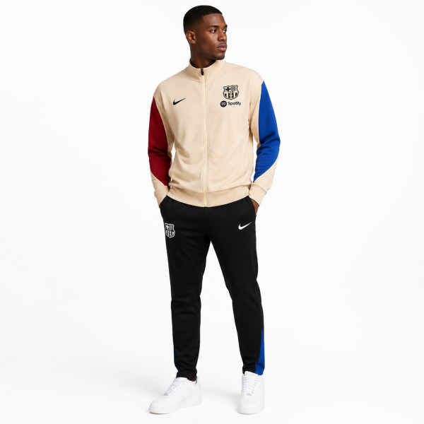 Alternative view of Barcelona 2024/25 Cream and Black Full-Zip Tracksuit Set – PRE-ORDER