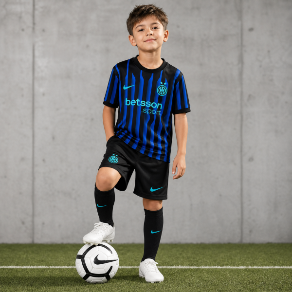 Alternative view of Inter Milan Kids 2025/26 Home Jersey Kit – Pre-Order
