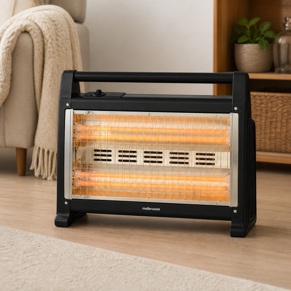 Alternative view of Mellerware Inferno 4 Bar Quartz Heater – 1600W, 2 Heat Settings