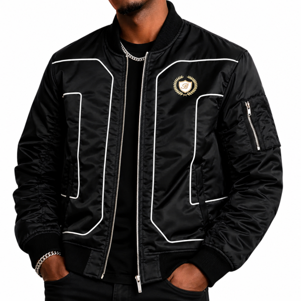 The Ivo Oversized Bomber Jacket – Black