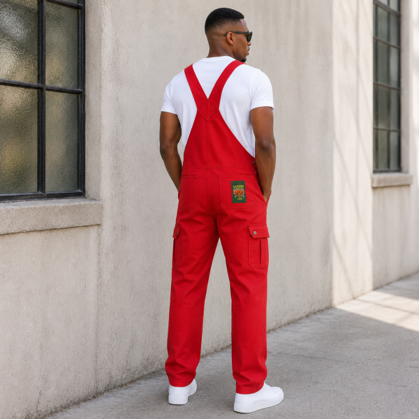 Alternative view of Samson M Club Dungaree – Red Denim Overall
