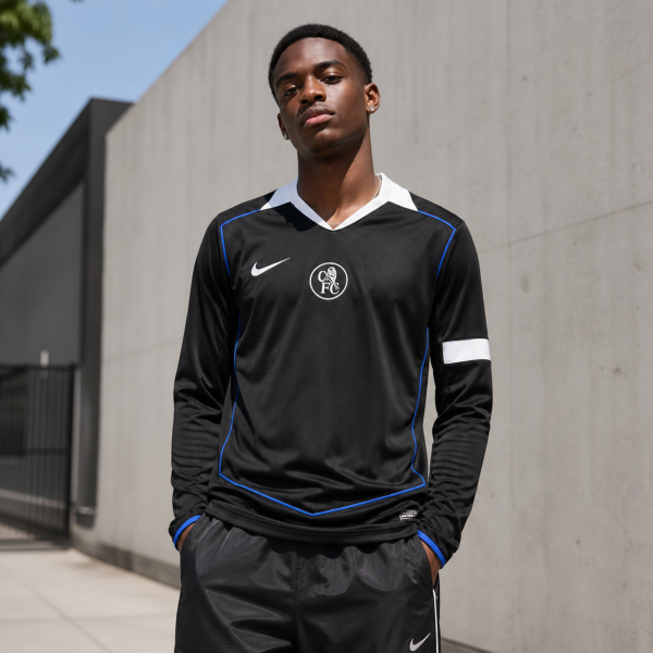 Alternative view of PRE-ORDER Chelsea 2025/26 Third Long Sleeve Jersey – Black Football Shirt