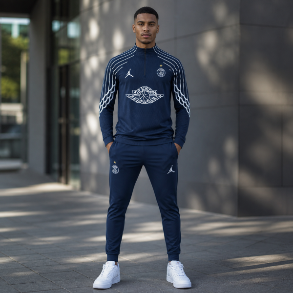 Alternative view of PRE-ORDER Paris 2025/26 Navy Half-Zip Training Tracksuit Set