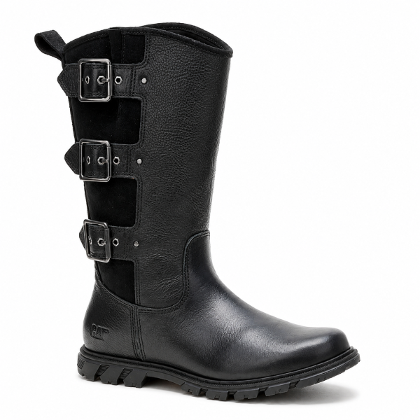 Caterpillar Notion Buckle Black Leather Ladies Boot