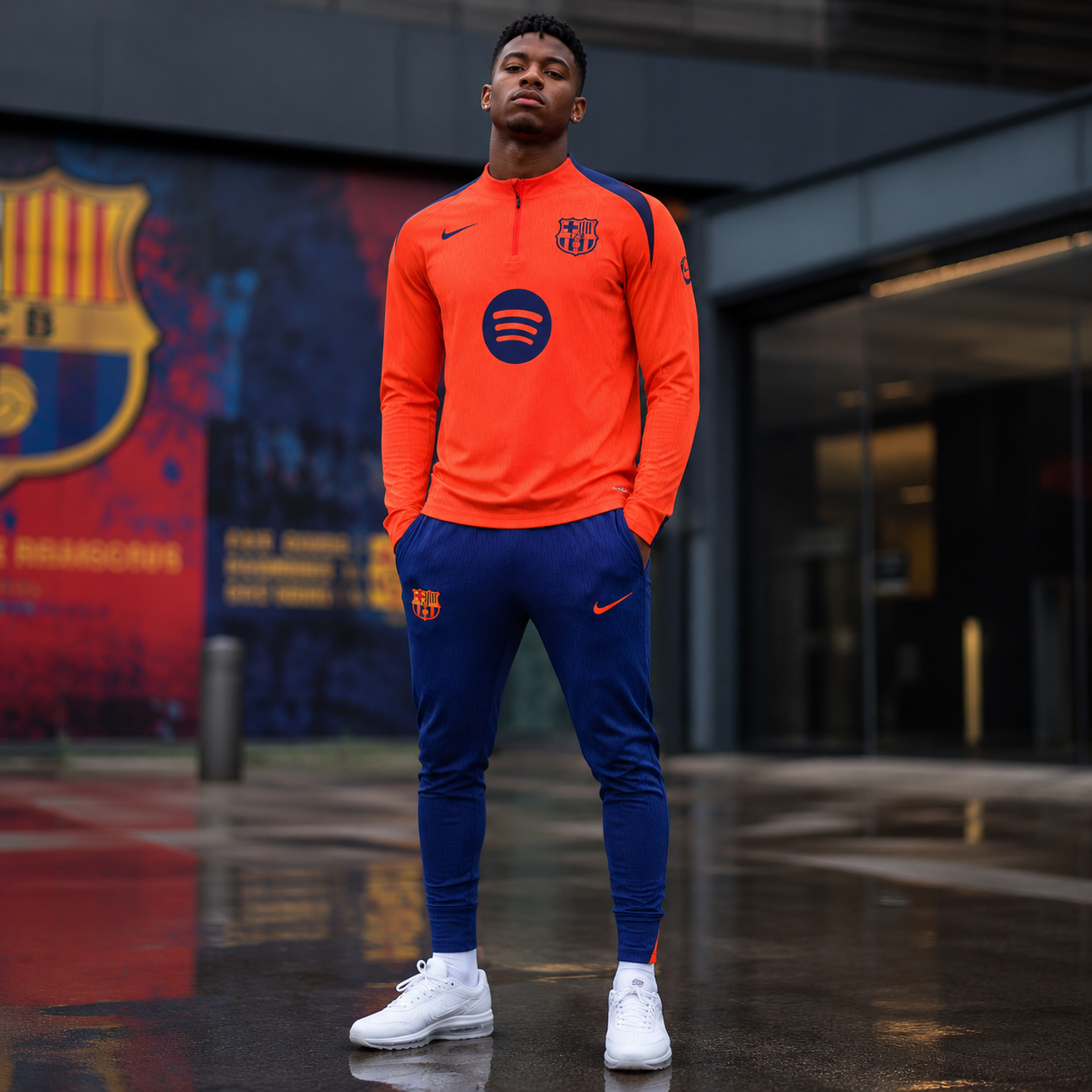 Barcelona 2025/26 Orange T90 Half-Zip Tracksuit Set – PRE-ORDER - Image 2