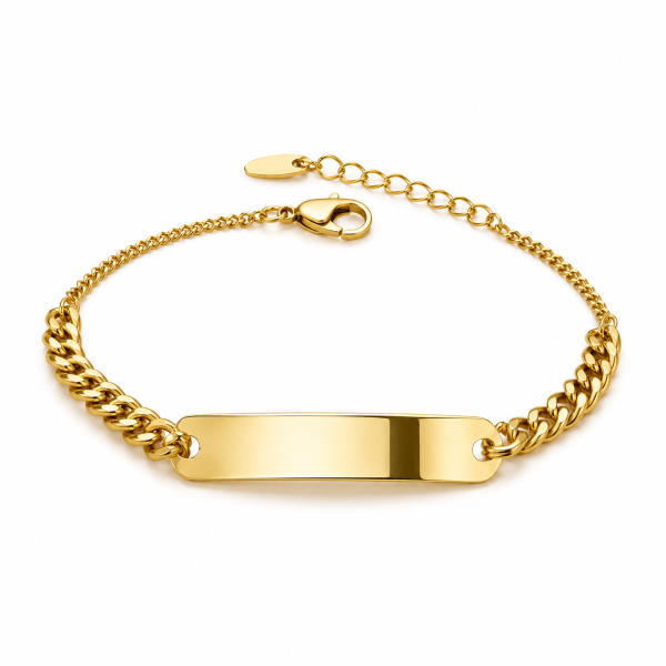 Borelli 18K Gold-Plated ID Plate Bracelet