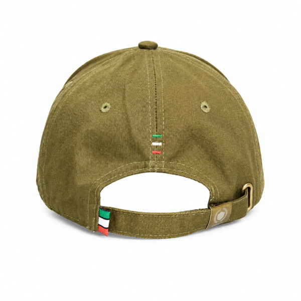 Alternative view of Borelli Umberto Olive Cotton Peak Cap | Stylish Casual Baseball Cap