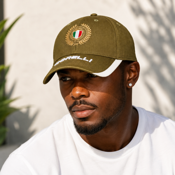 Borelli Umberto Olive Cotton Peak Cap | Stylish Casual Baseball Cap