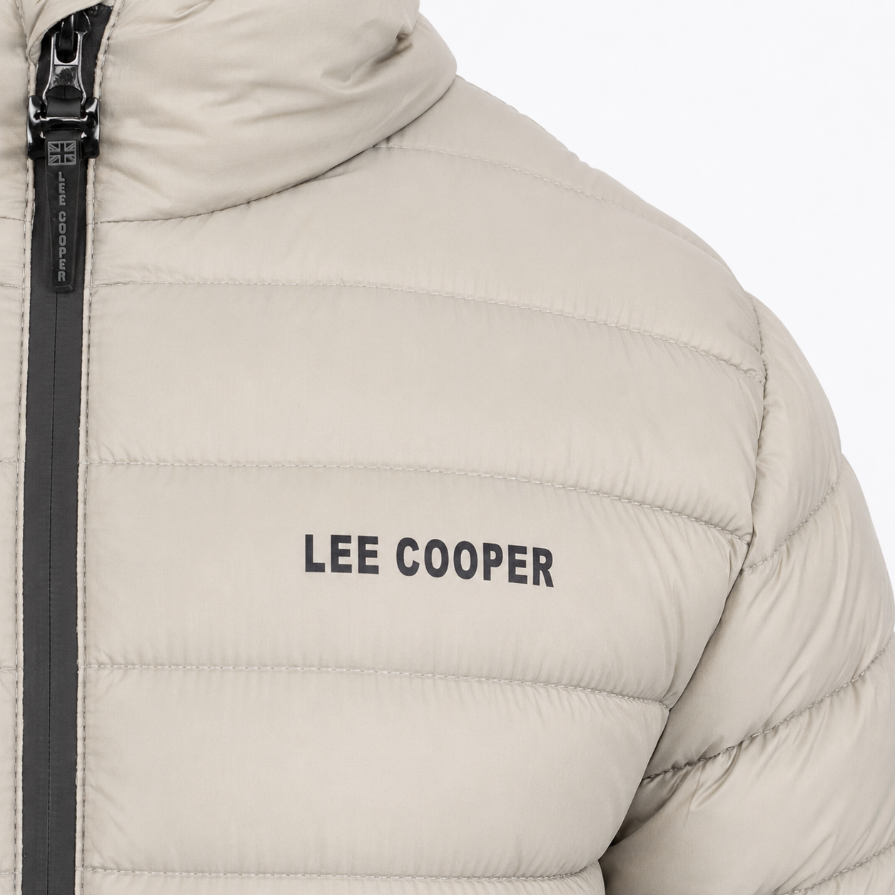 Lee Cooper Men’s Grey Puffer Jacket – Hooded Winter Essential - Image 5
