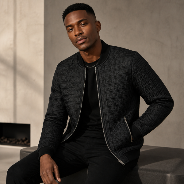 Alternative view of The Luigi Slim-Fit Smart Bomber Jacket – Black