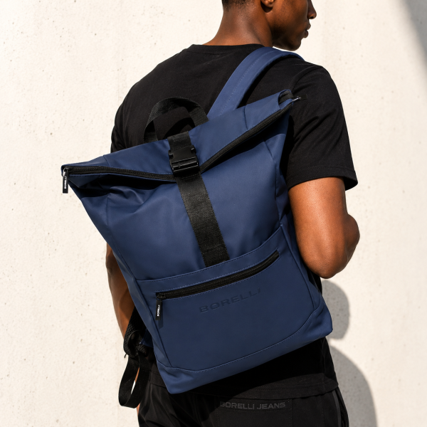 Alternative view of The Dino Foldover Backpack – Navy | Premium Everyday Travel & Work Backpack