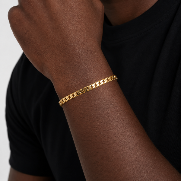 Alternative view of Borelli 18K Gold-Plated Snake Cuban Bracelet