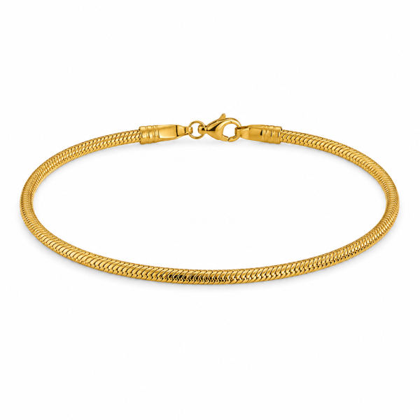 Borelli 18K Gold-Plated 3mm Snake Bracelet