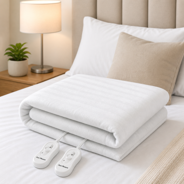 Alternative view of Pure Pleasure Queen Non-Fitted White Electric Blanket – 152cm x 150cm