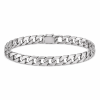 Borelli Silver Stainless Steel Snake Cuban Bracelet