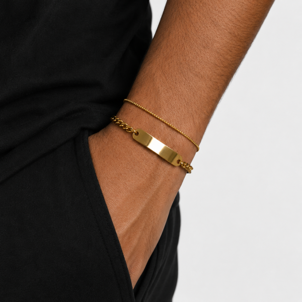 Alternative view of Borelli 18K Gold-Plated ID Plate Bracelet