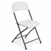 UniQue Blow Moulded Folding Plastic Chair With Steel Frame – White