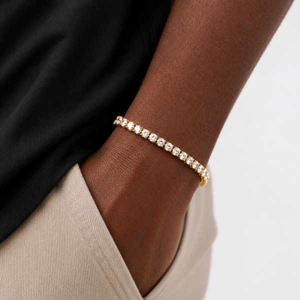 Alternative view of Borelli 18K Gold-Plated 5mm CZ Tennis Bracelet
