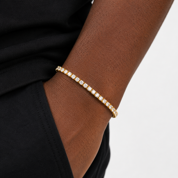 Alternative view of Borelli 18K Gold-Plated 4mm CZ Tennis Bracelet