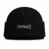 Borelli Gianluigi Black Ribbed Knit Beanie – Fleece-Lined Winter Beanie