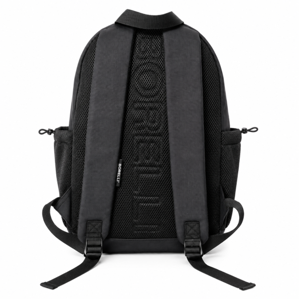 Alternative view of Borelli Tobia Black Backpack – Premium Utility Backpack with Purple Crest Logo