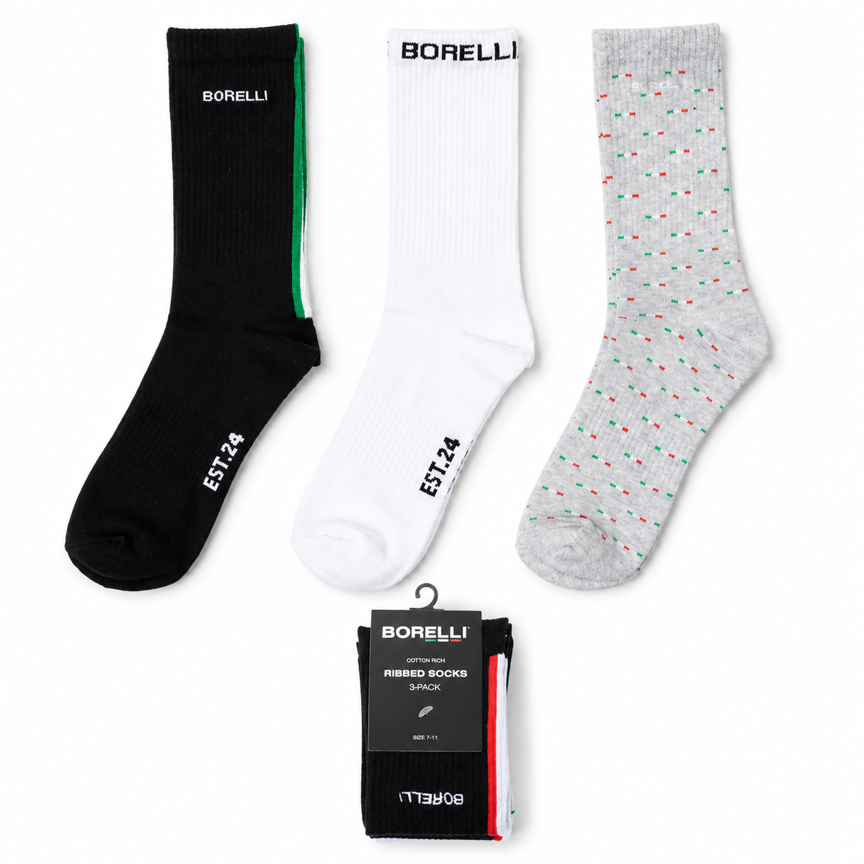 Borelli Giacomo 3-Pack Shaft Socks