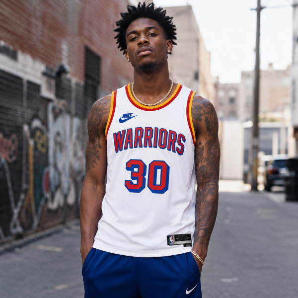 Alternative view of Golden State Warriors 2024/25 White Swingman Jersey – Classic Edition – PRE-ORDER
