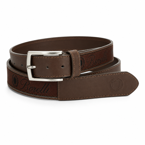 Alternative view of BORELLI THE GIOFFRE BELT – BROWN HERITAGE TAPE