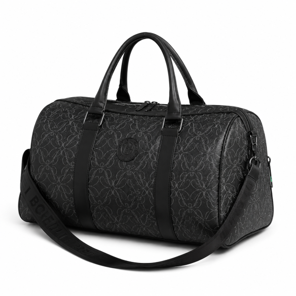 Borelli Teodoro Black Monogram Duffel Bag – Premium Travel & Gym Bag