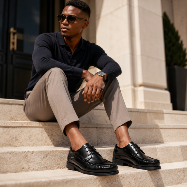Alternative view of DAKOTAS LUKA HI-SHINE MOC – BLACK GENUINE LEATHER