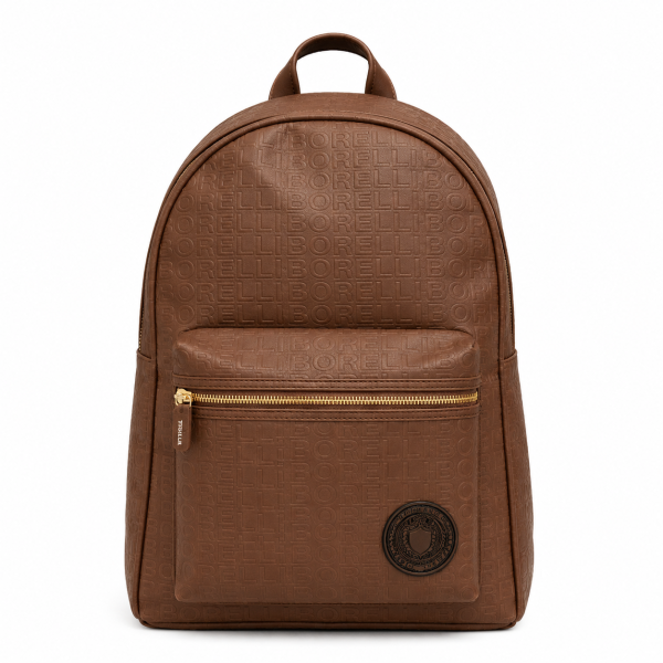 Borelli Giulio Frenchroast Embossed Backpack – Premium Tan Monogram Backpack