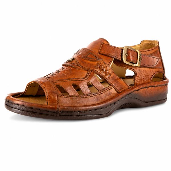 Omega Duna Terracotta Buffalo Leather Sandal – Genuine Leather Unisex Sandal