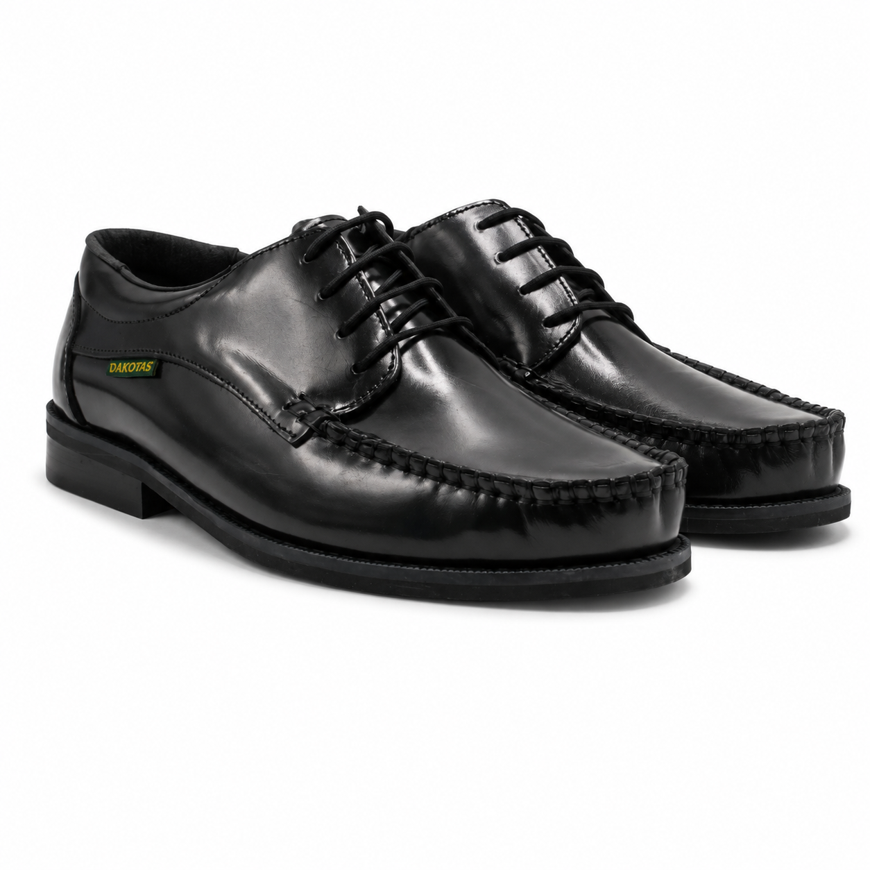 DAKOTAS LUKA HI-SHINE MOC – BLACK GENUINE LEATHER