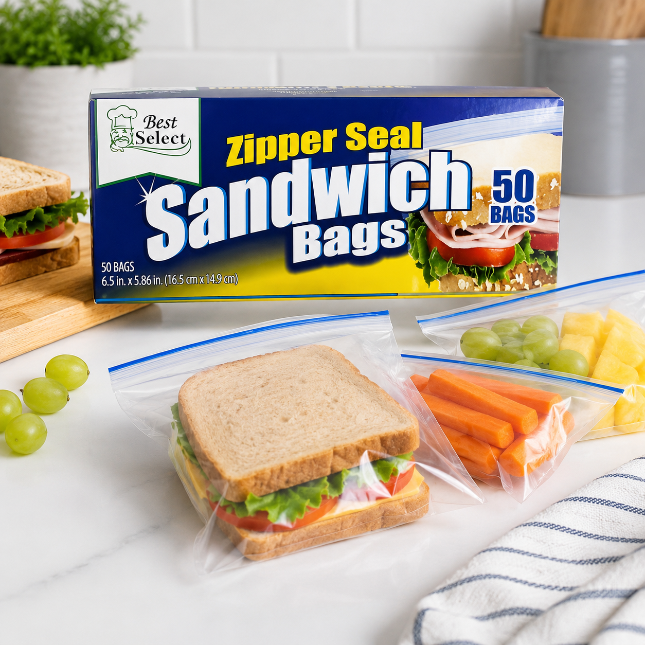 Casey Zip Seal Sandwich Bags 16x15cm – 3 Pack Value Bundle | 150 Bags